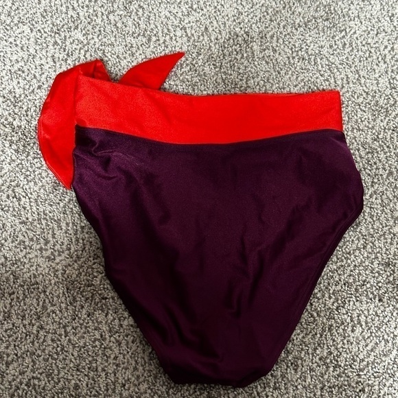 Zimmermann Purple Color blocked Bikini Bottom High Cut & High Waist 4-6 Lycra - Picture 7 of 9